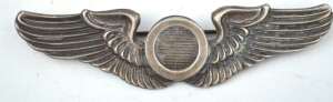 WWII Army Air Force Observer Sterling Pinback 3 inch Wing  #284