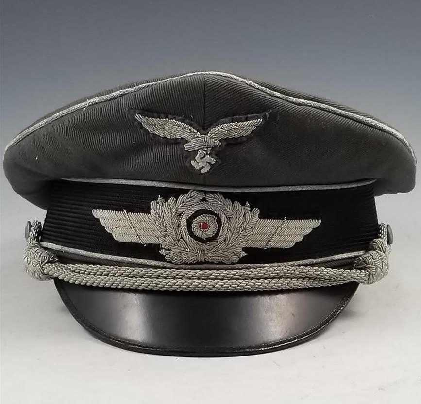 WWII German Luftwaffe Officer Shirmmutze Visor Cap