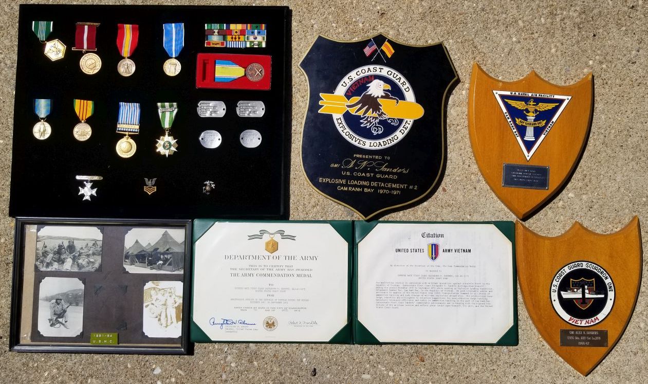Korean War USMC and Vietnam War Coast Guard Medals & Plaques