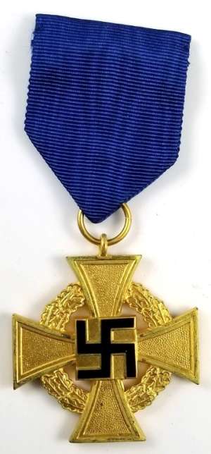 WWII German 40 Year Faithful Service Cross in Gold