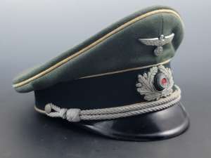 WWII German Wehrmacht Infantry Officer's Schirmutze Visor Cap