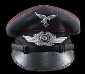WWII German Luftwaffe Enlisted Man's Artillery Visor Cap