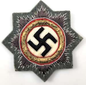 WWII Army/Waffen-SS Cloth German Cross in Gold by C.A. Westmann