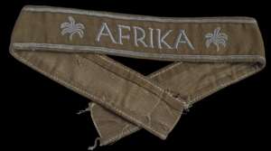 Original WWII German Afrika Campaign Cuff Title – “AFRIKA”