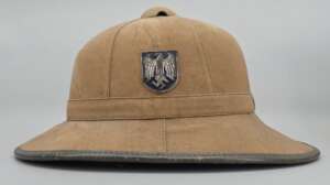 WWII German DAK 1941 CANVAS Sun Helmet