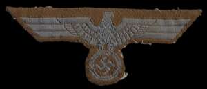 WW II German Army (Heer) Tropical Breast Eagle Deutsches Afrika Korps (DAK), Uniform Removed