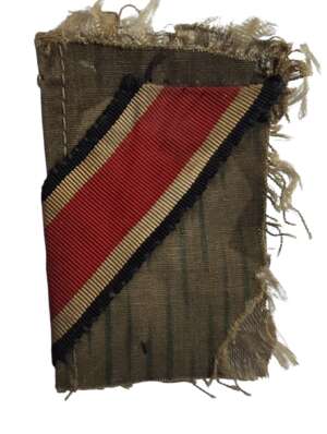 WWII German "Combat Cut" Tunic Placket with Iron Cross 2nd Class Ribbon – Splinter Camouflage (Splittermuster) Base